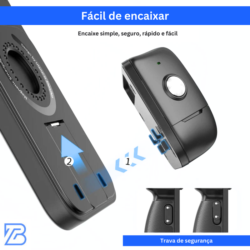 Case com GRIP para Fotografia - iPhone 15 PRO MAX e 15 PRO, Estabilizador de foto, Suporte com Botão acionador de foto