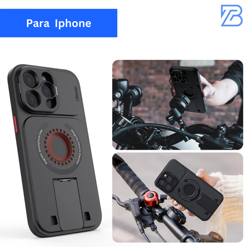 Case com GRIP para Fotografia - iPhone 15 PRO MAX e 15 PRO, Estabilizador de foto, Suporte com Botão acionador de foto